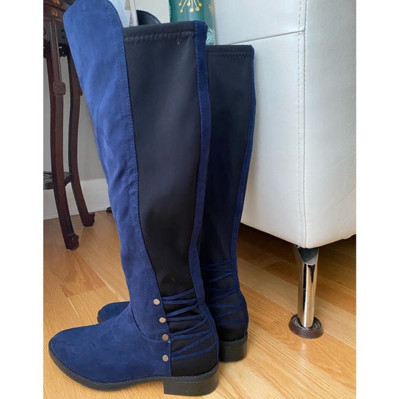 ❌SOLD❌NEW EXPRESSIONS blue suede knee high boots size 6 - Picture 5 of 7